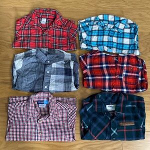 6 long sleeve button shirts